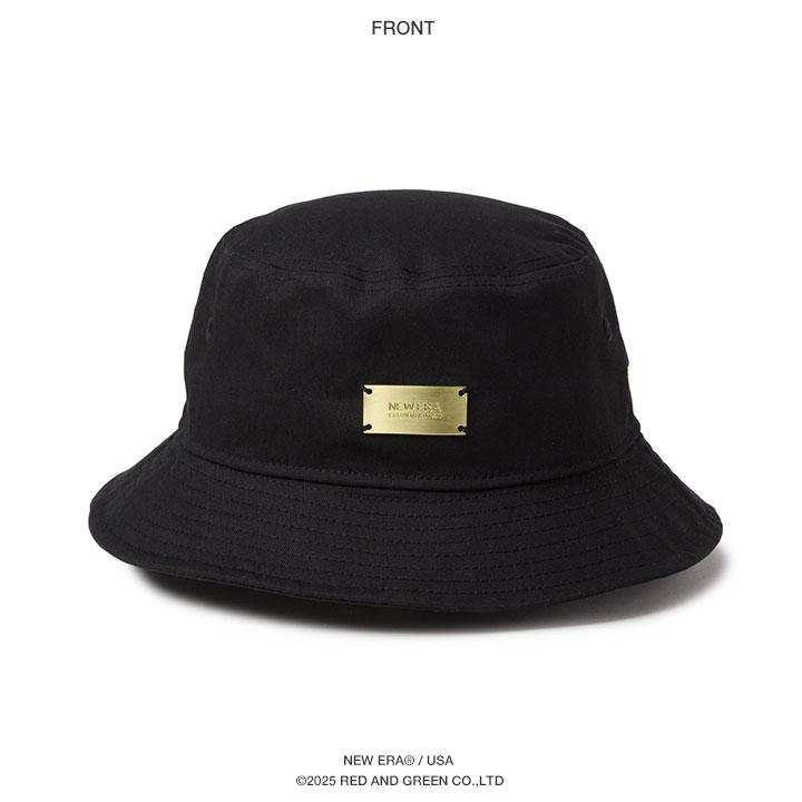 お値下げ✨しーちゃん✨バケハ✨ブラック バケットハット ゴールド装飾 Bucket（NEW ERA） NEWERA ハット バケットハット バケハ 金プレート