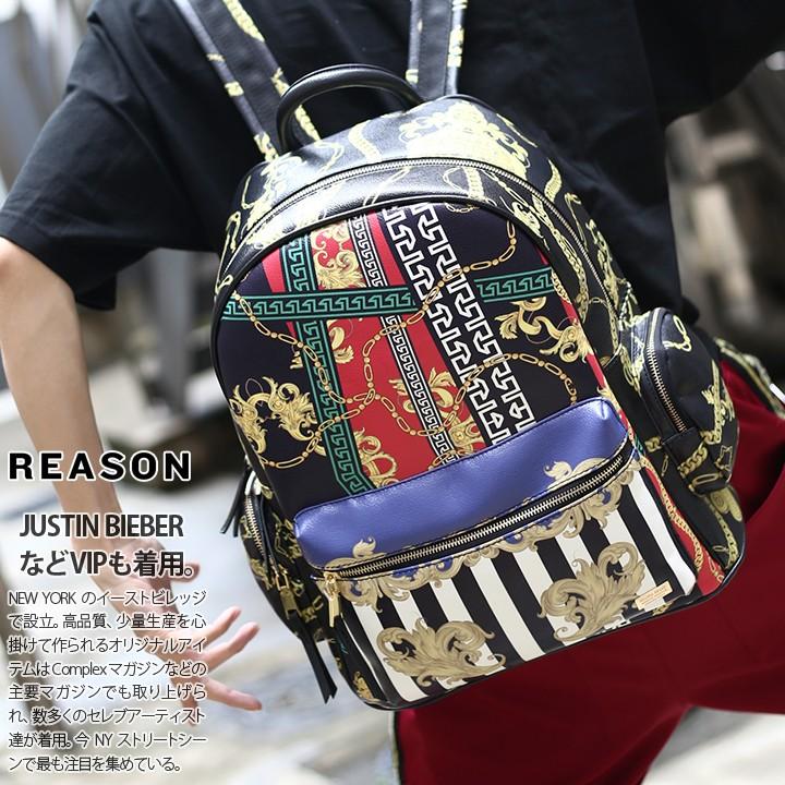 リーズン Reason バックパック リュック Bag メンズ レディース B系 かっこいい おしゃれ 21リットル バロック 彫刻花柄 ゴールドチェーン 金 レザー 革 総柄 本格派大人のb系xlダンス通販 通販 Yahoo ショッピング