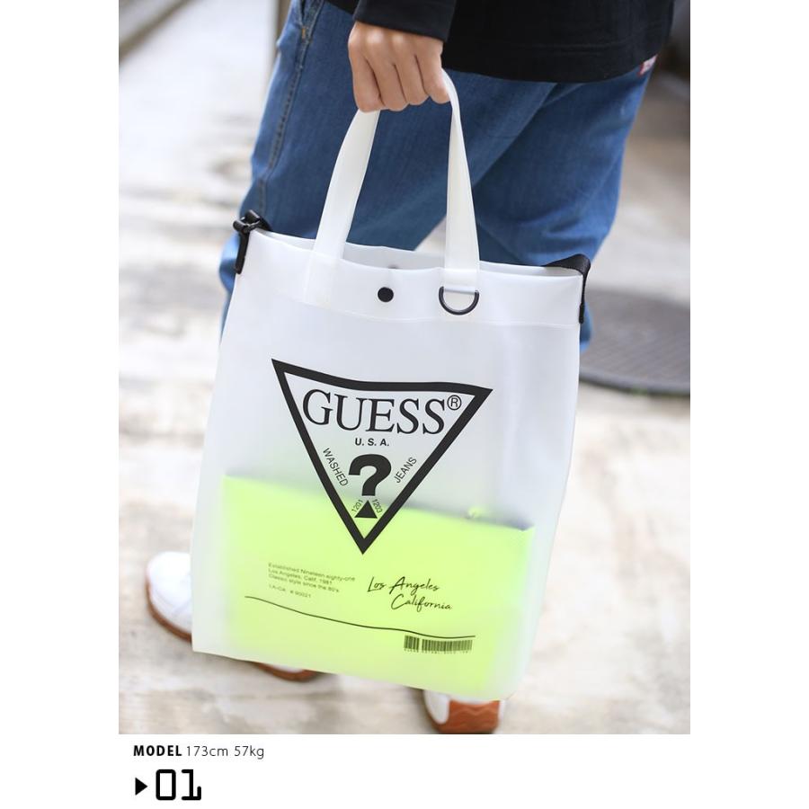 ゲス Guess トートバッグ ショルダーバッグ Bag 手提げ メンズ レディース B系 かっこいい おしゃれ 7リットル スケルトン 透明 ビニール バッグインバッグ付き 本格派大人のb系xlダンス通販 通販 Yahoo ショッピング
