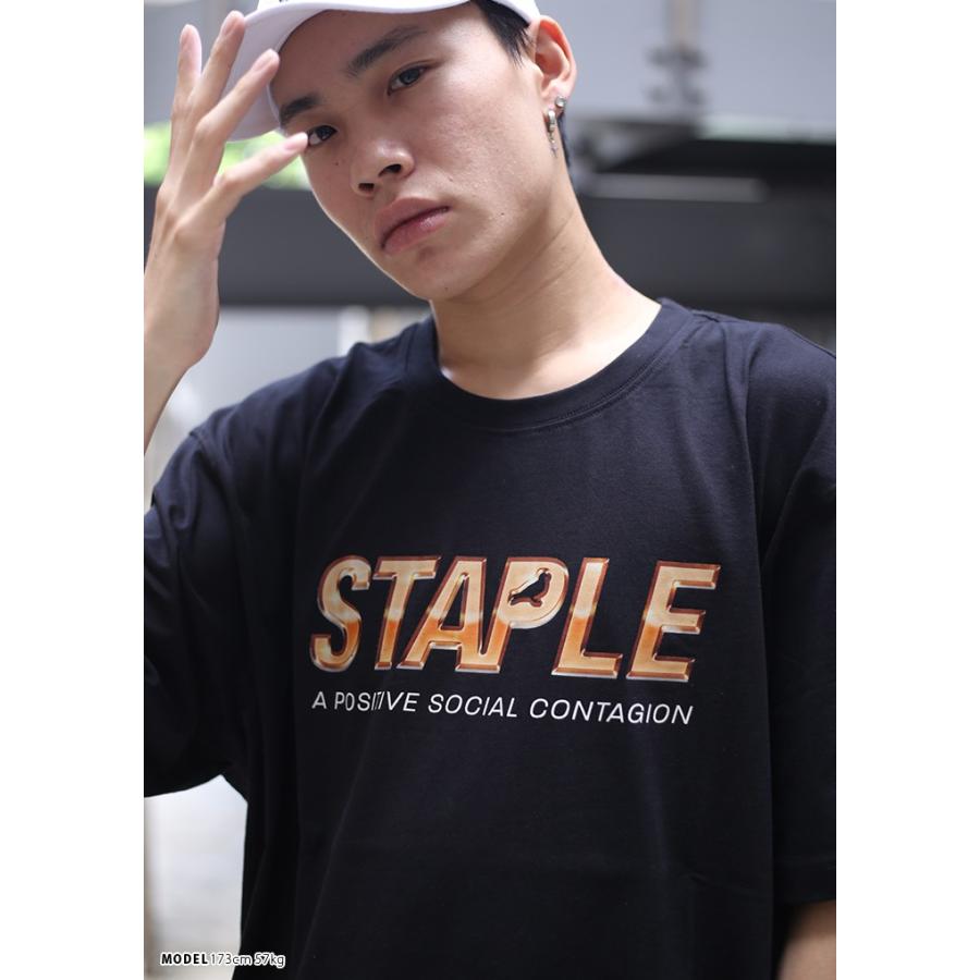 ステイプル Staple Tシャツ 半袖 英字ロゴ メンズ 大きいサイズ B系 かっこいい おしゃれ ゴールドプレートロゴ グラデーション 金プリント アメ車風 本格派大人のb系xlダンス通販 通販 Yahoo ショッピング