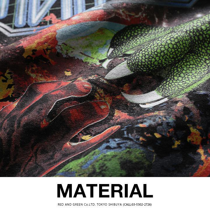 ミシカ Mishka Tシャツ 半袖 メンズ 大きいサイズ かっこいい 宇宙 おしゃれ ビッグシルエット ネオンカラー 正義のヒーロー 地球 怪獣 即納