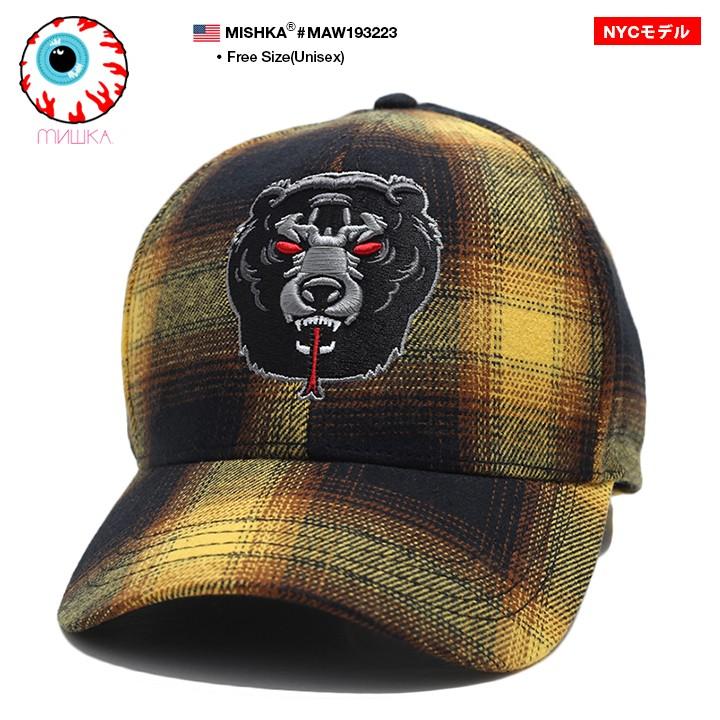ミシカ Mishka 帽子 キャップ ローキャップ ボールキャップ Cap メンズ レディース B系 オンブレーチェック柄 Death Adder 熊 人気キャラクター 刺繍 本格派大人のb系xlダンス通販 通販 Yahoo ショッピング