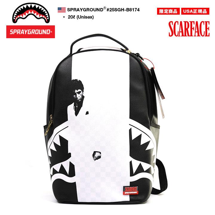SPRAY GROUND × 映画 スカーフェイス リュック バックパック レザー 大きめ 大容量 高機能 BAG メンズ 黒 大きいサイズ Scarface 限定 コラボ 公式 スプレーグラウンド バッグ PC対応 A4 B4 b系 ヒップホップ ファッション ストリート系 ブランド 2025秋冬 新作 25SGH-B8174 SPRAY GROUND × 映画 スカーフェイス リュック バックパック レザー 大