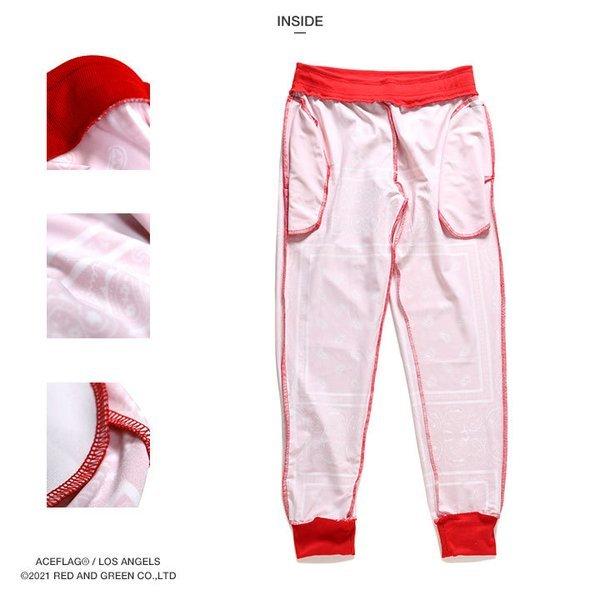 ACEFLAG ジャージ ロングパンツ 赤 黒 M-2XL エースフラッグ