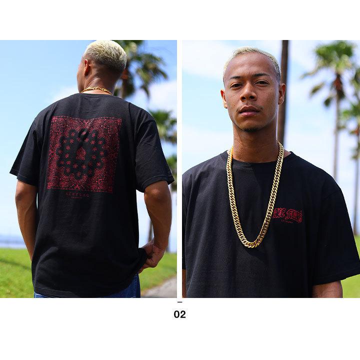 ACE FLAG Tシャツ 半袖 大きいサイズ エースフラッグ かっこいい ペイズリー柄 ボックスロゴ ヒップホップ ダンス ストリート系 ブランド 新作｜weekindenim｜07