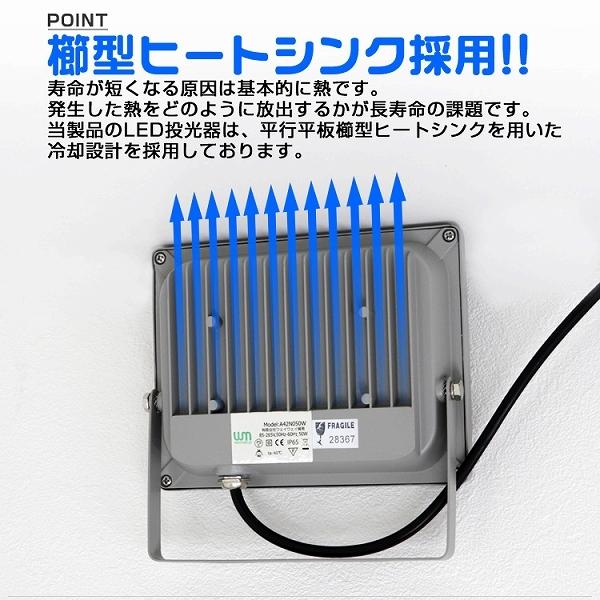 LED投光器 100W 4個セット 防水 LEDライト 作業灯 防犯灯 ワークライト 広角120度 3mコード付 看板照明 屋外 ガレージ 昼光色 電球色｜weimall｜07