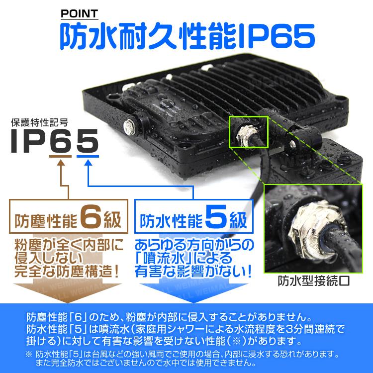 LED投光器 人感センサー 10W 100W相当 センサーライト 作業灯 防犯 広角 防水 広角120度 3mコード付 昼光色 電球色 weimall | WEIMALL | 10