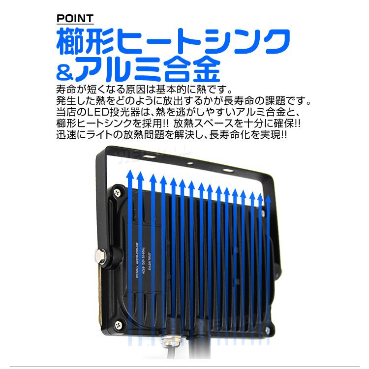 LED投光器 人感センサー 10W 100W相当 センサーライト 作業灯 防犯 広角 防水 広角120度 3mコード付 昼光色 電球色 weimall｜weimall｜10