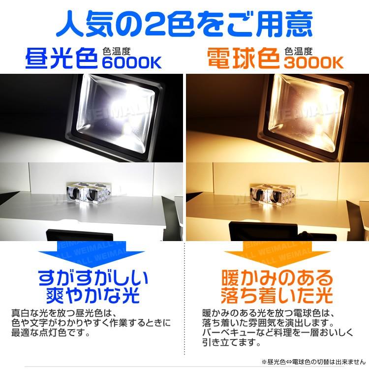 LED投光器 人感センサー 30W 300W相当 センサーライト 作業灯 防犯 広角 防水 広角120度 3mコード付 昼光色 電球色