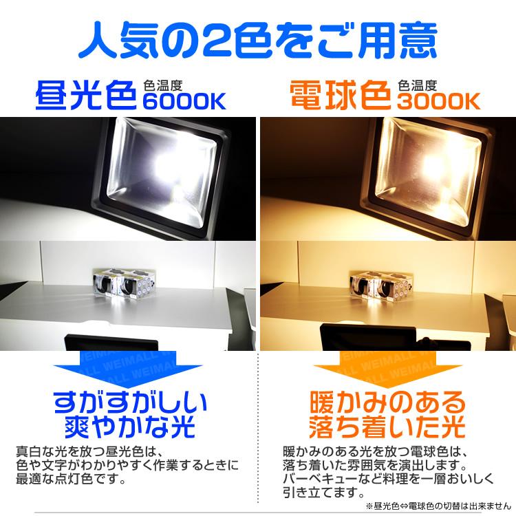 WEIMALL（ウェイモール） LED投光器 人感センサー 50W 500W相当