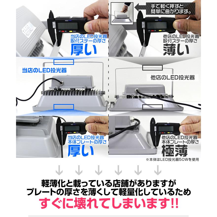LED投光器 人感センサー 50W 500W相当 センサーライト 作業灯 防犯 広角 防水 広角120度 3mコード付 昼光色 電球色 4個セット | WEIMALL | 07