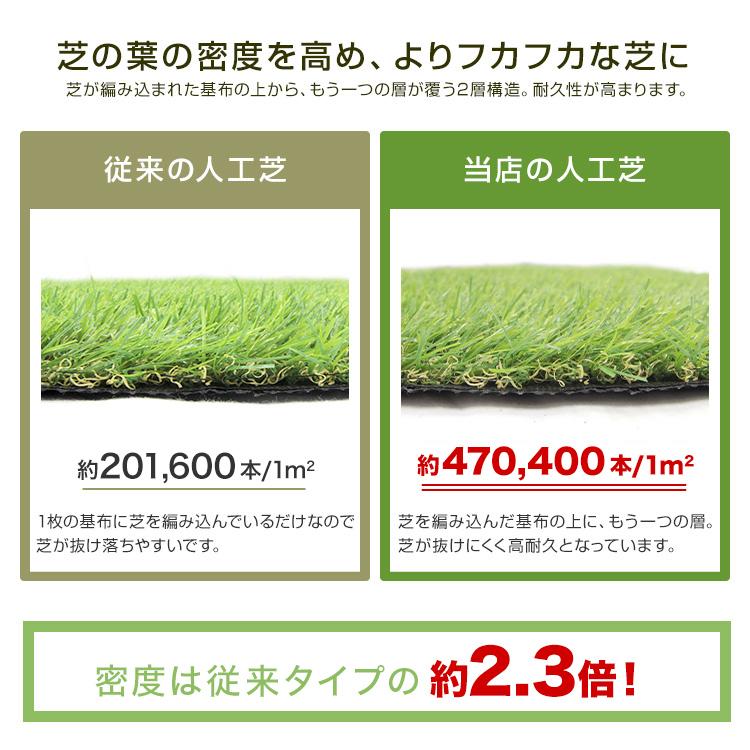 人工芝 ロール リアル 1m×10m 高耐久　高密度　防炎加工　草　UVカット 人工芝 リアル人工芝 ロール 1m×10m 密度35万本/m2 高耐久 U字