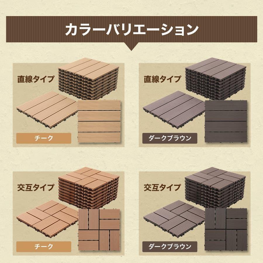 ウッドパネル ウッドデッキ 人工木 108枚セット 庭 置くだけ 工具不要 ジョイントタイル 腐らない ベランダ バルコニー DIY おしゃれ | WEIMALL | 20