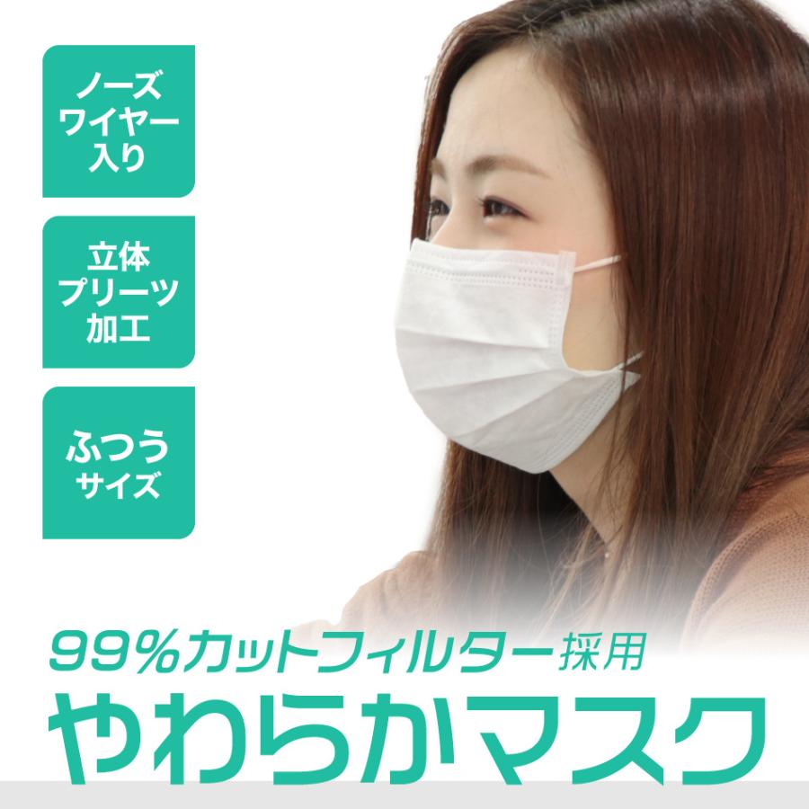 【クーポンで1箱251円】不織布マスク 10枚ずつ個包装 やわらかマスク 使い捨て 平ゴム 大人 こども 小さめ 99%カットフィルター 白 耳が痛くならない 3層構造｜weimall｜05