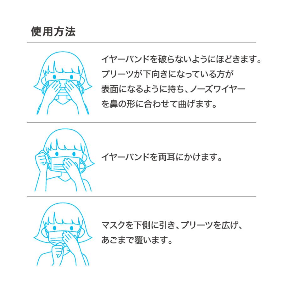 【クーポンで1箱408円】不織布マスク 2サイズ 大人 こども 小さめ やわらかマスク 使い捨て 耳が痛くならない 幅広ゴム 99%カットフィルター 白 3層構造 | WEIMALL | 10