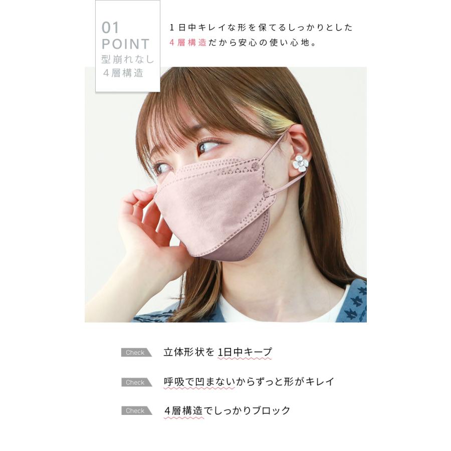 最大1箱348円 立体マスク ジュエルフラップマスク バイカラー 血色マスク めざましテレビ紹介 3サイズ 両面同色 小さめ 4層 3D立体 不織布 女性 男性 | WEIMALL | 33