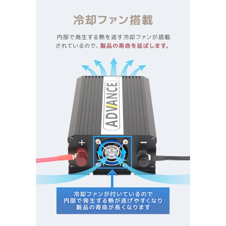 WEIMALL インバーター 24v 1000W DC24V/AC100V 定格1000W 最大2000W