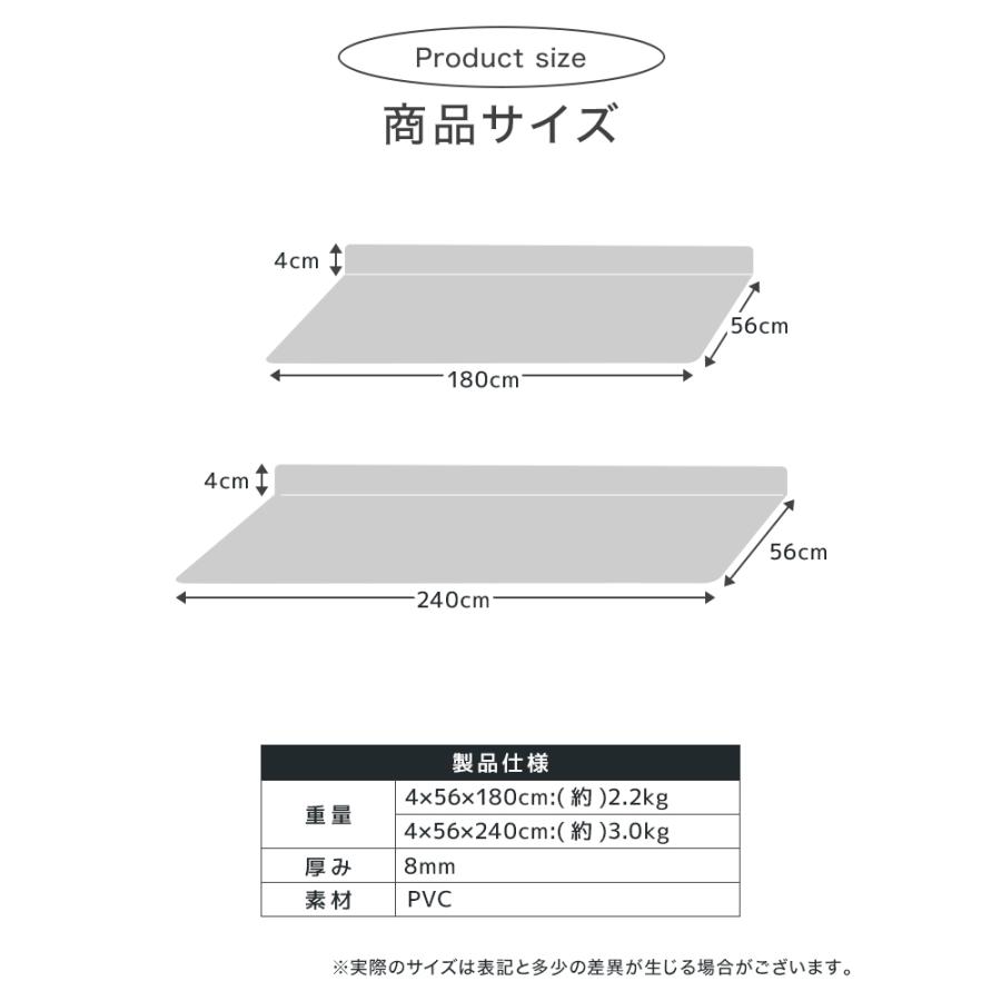 キッチンマット 拭ける L型 60×240 台所マット 厚手 8mm クッション PVC 防水 低反発 おしゃれ 北欧 滑り止め 床暖房対応 掃除簡単 カーペット | WEIMALL | 13