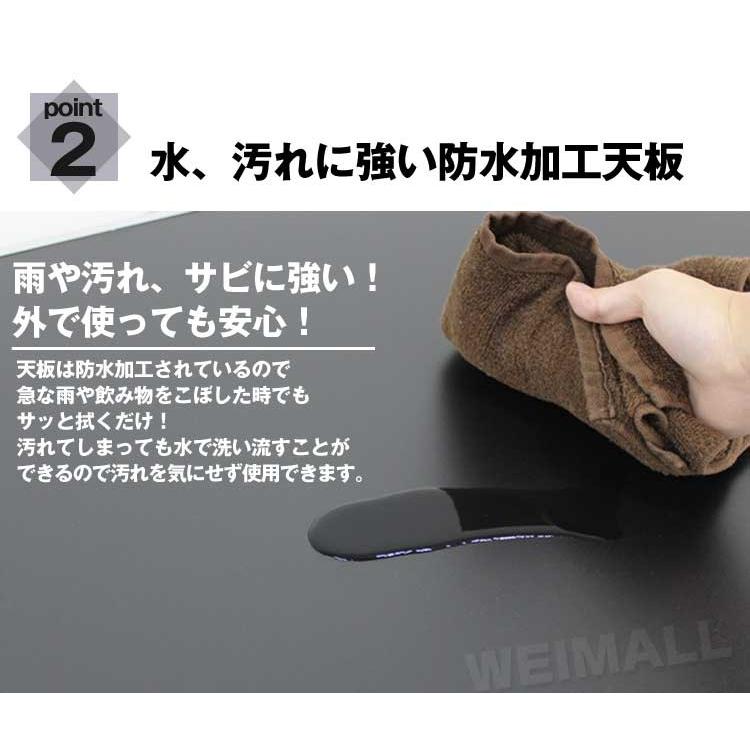 アウトドアテーブル 3台 セット 折りたたみ 100 cm x 60cm 高さ4段階調節 防水 ローテーブル アルミ レジャーテーブル アルミテーブル アウトドア 作業台 | MERMONT | 03