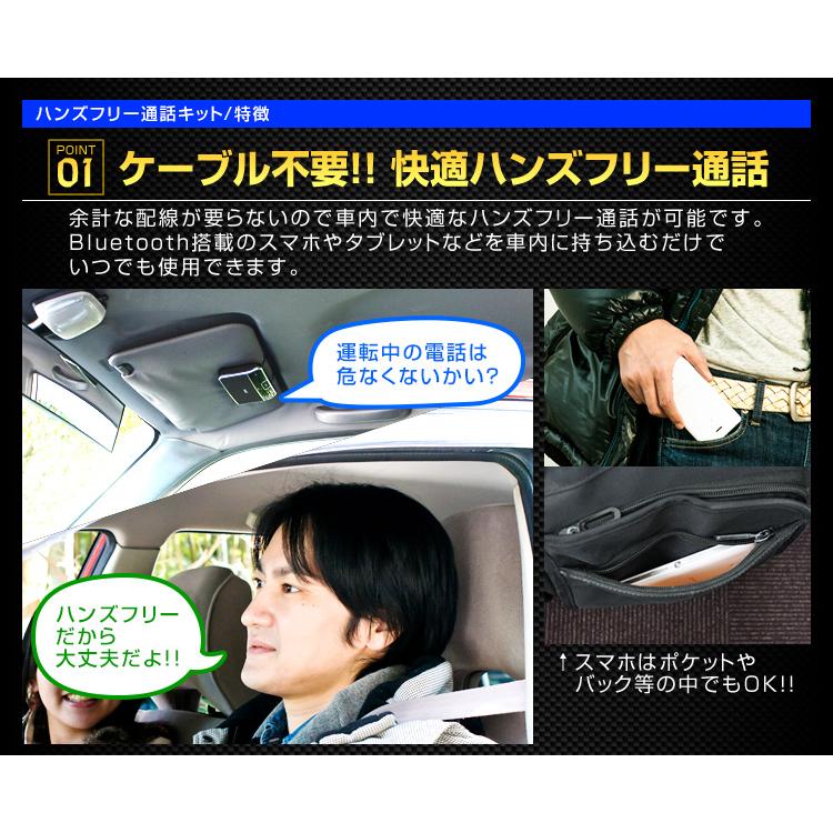 車載Bluetoothハンズフリーキット iPhone スマートフォン (A4△ WEIMALL ハンズフリー 車載 bluetooth ハンズフリーキット