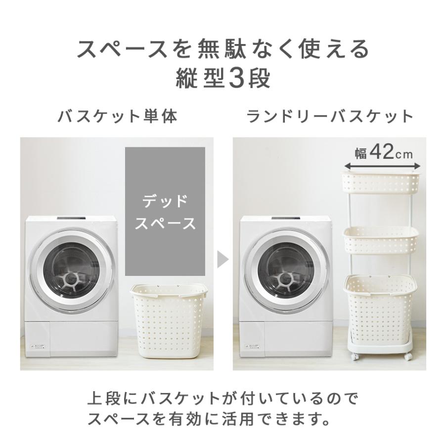 洗濯カゴ サニタリー収納庫 脱衣カゴ 白 ホワイト ランドリー 組立不要 洗濯カゴ付き2in1光沢サニタリー収納庫 ロータイプ 幅43.5cm