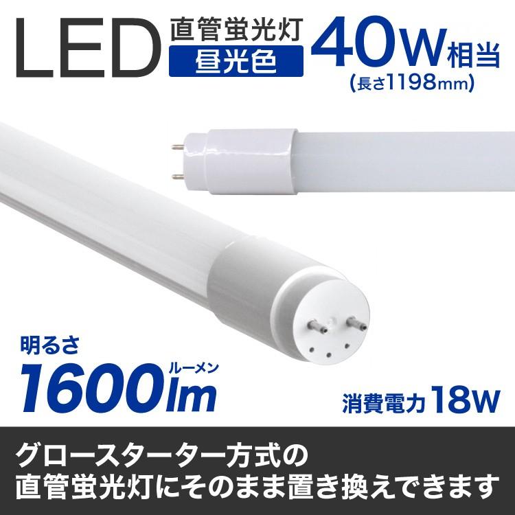 LED蛍光灯 直管 40W形 120cm 25本セット SMD グロー式 工事不要 1年保証付きの画像
