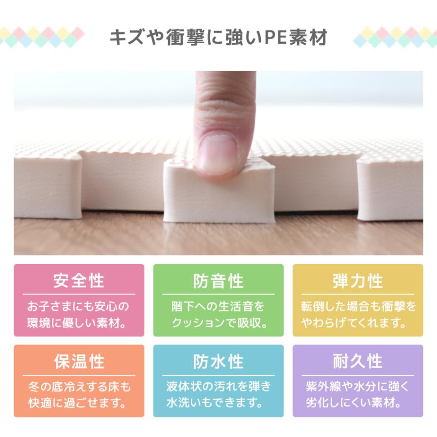 ジョイントマット 大判 厚手 2cm 12畳 60cm 64枚 防音マット 防水 床 プレイマット クッションマット パズルマット フロアマット ベビー 赤ちゃん 犬 ペット | WEIMALL | 11