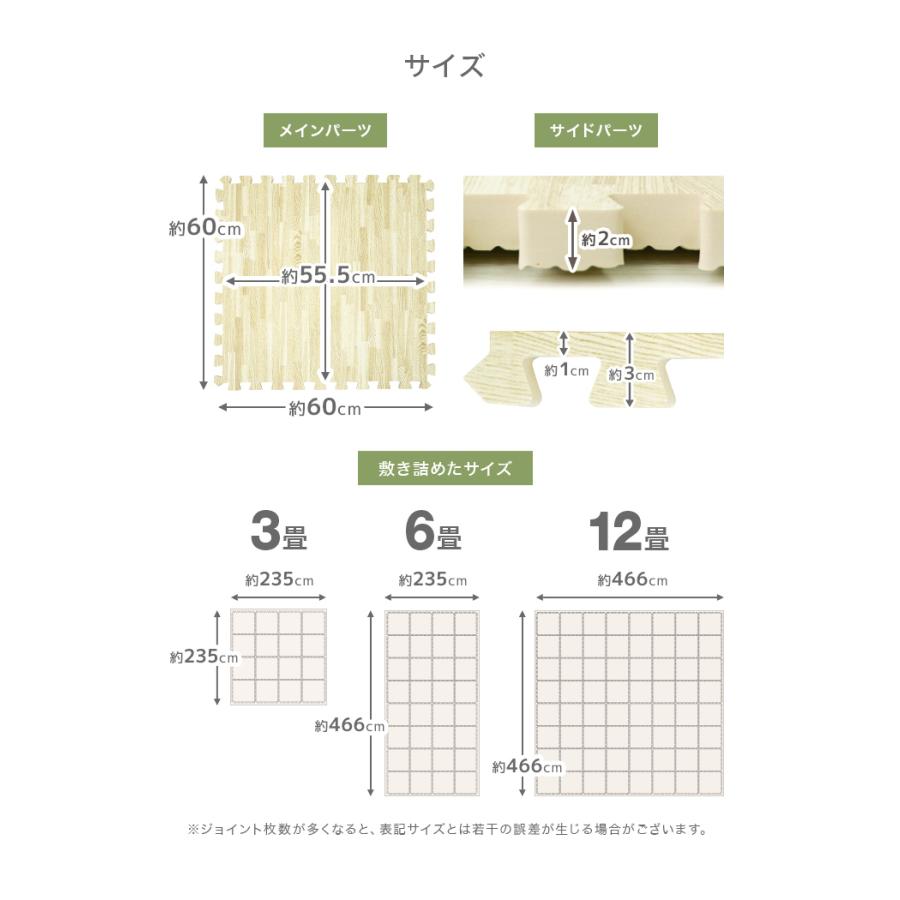 最終お値下げ　フロアマット 厚さ2cm ジョイントマット 60×60cm 16枚 WEIMALL（ウェイモール） ジョイントマット 大判 厚手 2cm 12畳 60cm