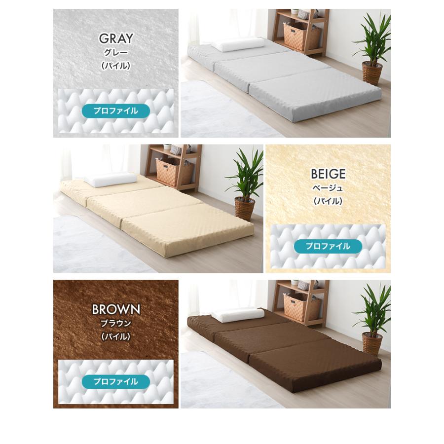 マットレス セミダブル 三つ折り 高反発 硬さ190N 厚み10cm カバー付き 腰痛 ベッド 寝具 車中泊 ノンスプリングマットレス マットレストッパー WEIMALL | WEIMALL | 20
