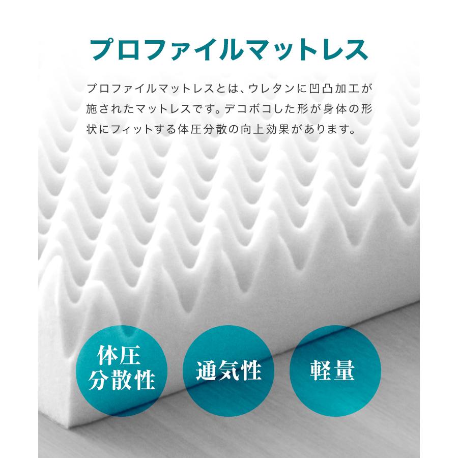 マットレス セミダブル 三つ折り 高反発 硬さ190N 厚み10cm カバー付き 腰痛 ベッド 寝具 車中泊 ノンスプリングマットレス マットレストッパー WEIMALL｜weimall｜18