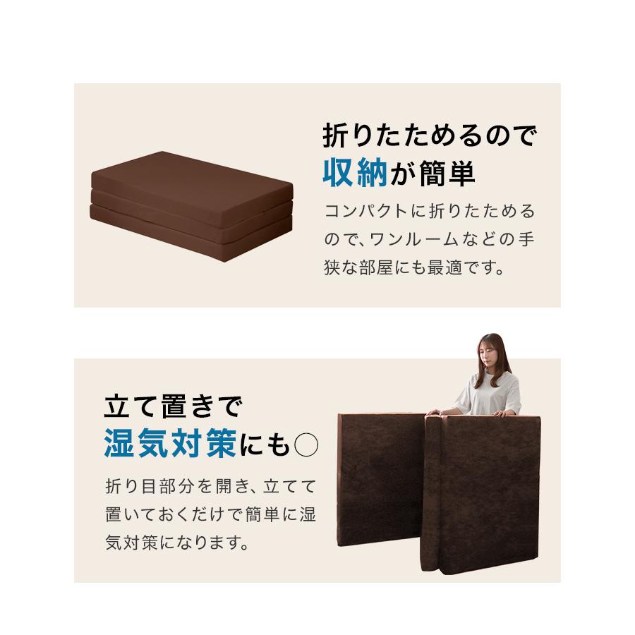 マットレス セミダブル 三つ折り 高反発 硬さ210N 厚み10cm 30D 全3色 カバー付き 体圧分散 腰痛 ベッド 寝具 ノンスプリングマットレス 敷き布団 WEIMALL | WEIMALL | 20