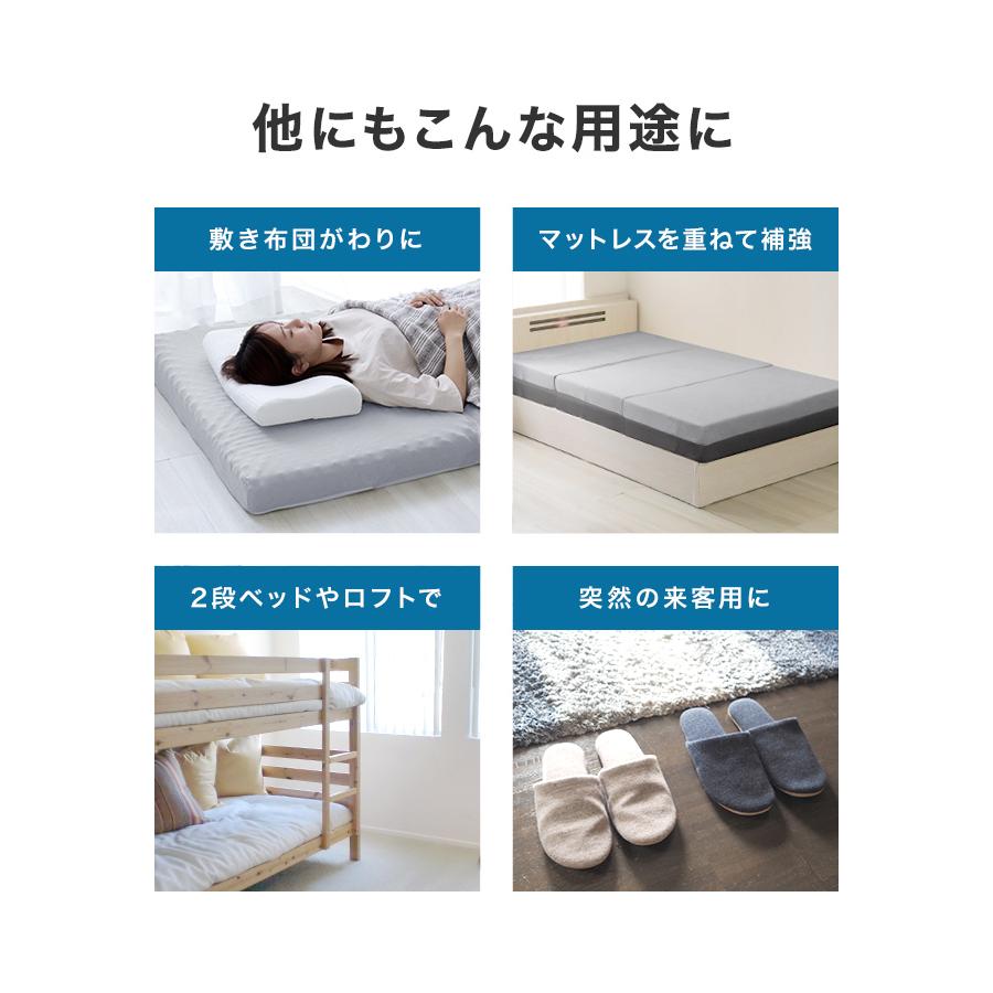マットレス セミシングル 三つ折り 高反発 硬さ190N 厚み10cm プロファイルマットレス 洗えるカバー 腰痛 ベッドマットレス 寝具 マットレストッパー WEIMALL | WEIMALL | 18