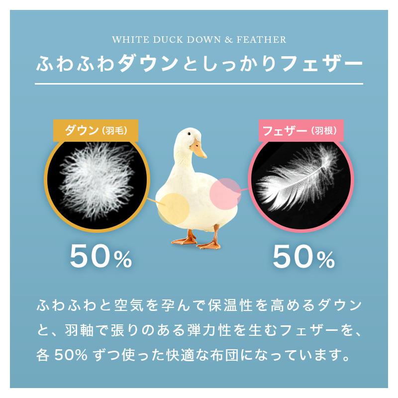 羽毛肌掛け布団　シングルサイズ （フランス産ホワイトダック使用）2枚セット 西川 羽毛布団 シングル フランス産ホワイトダックダウン90