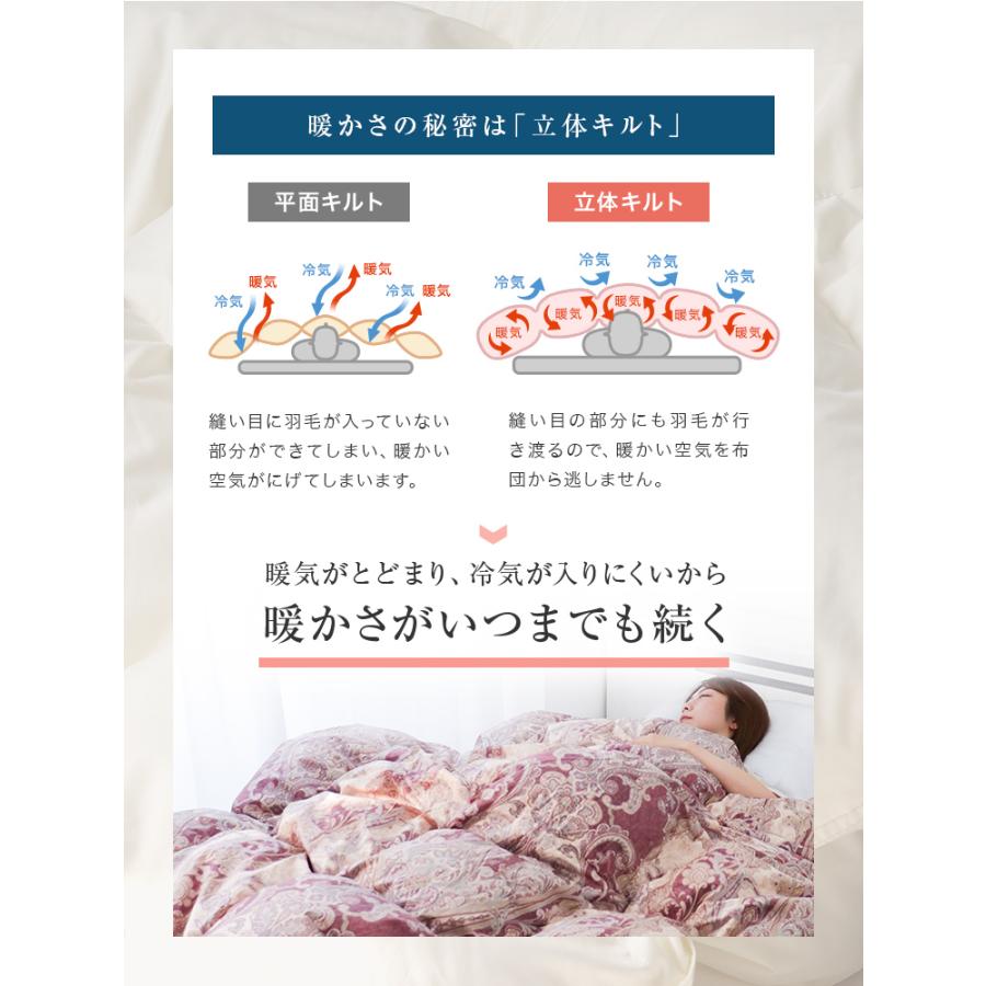羽毛布団 ダブル 掛け布団 冬用 羽毛掛け布団 暖かい ロング 日本製 ふとん ホワイトダックダウン90% エクセルゴールドラベル 防ダニ 消臭 抗菌 | WEIMALL | 15