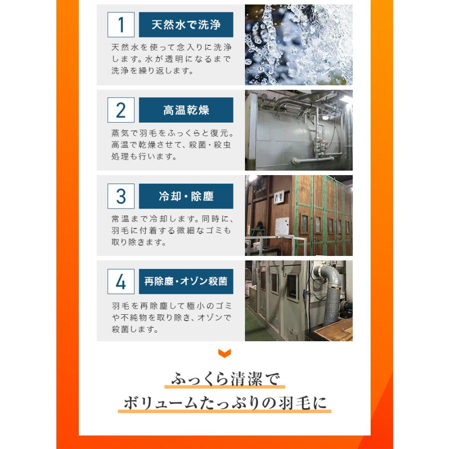 羽毛布団 セミダブル 掛け布団 冬用 羽毛掛け布団 暖かい ロング 日本製 ふとん ホワイトダックダウン90% エクセルゴールドラベル 防ダニ 消臭 抗菌 | WEIMALL | 14