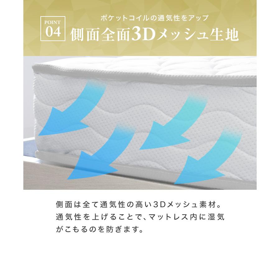 マットレス セミダブル ポケットコイル ダブルエッジサポート 極厚20cm スプリングマットレス ベッドマット 圧縮梱包 敷き布団 寝具 | WEIMALL | 16