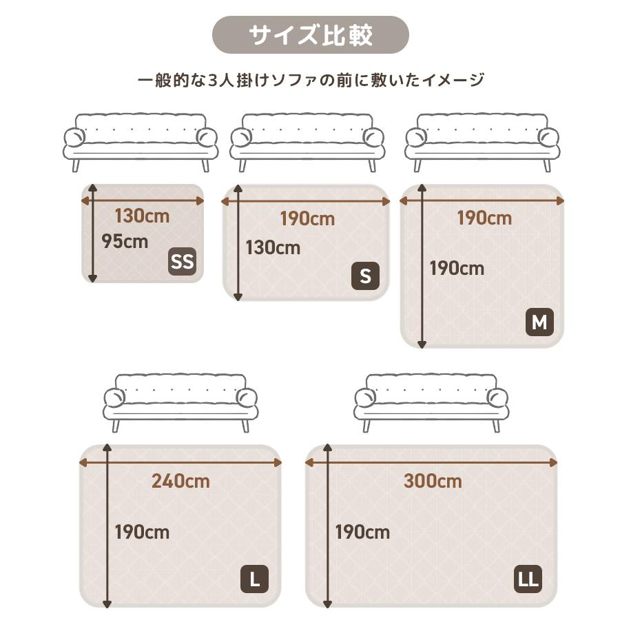 ラグ カーペット キルトラグ ラグマット 洗える 3畳 190×240cm キルティングラグ おしゃれ 厚手 秋 冬 北欧 絨毯 オールシーズン 防ダニ 抗菌 防臭 | WEIMALL | 22