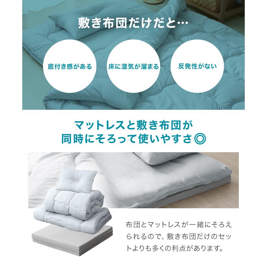 布団セット セミダブル 4点セット 高反発 マットレス 布団 来客用 敷き布団 掛け布団 洗える 枕 収納袋付き ほこり 洗濯 抗菌 防臭 防カビ 寝具 WEIMALL | WEIMALL | 06