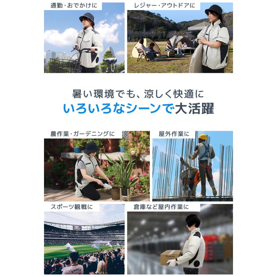 空調作業服 ベスト ファン付きウェア 2025 大風量 3段階風量調節 強風 UVカット 保冷剤ポケット 作業服 扇風機 夏用 S-2XL メンズ レディース 冷却 | WEIMALL | 17