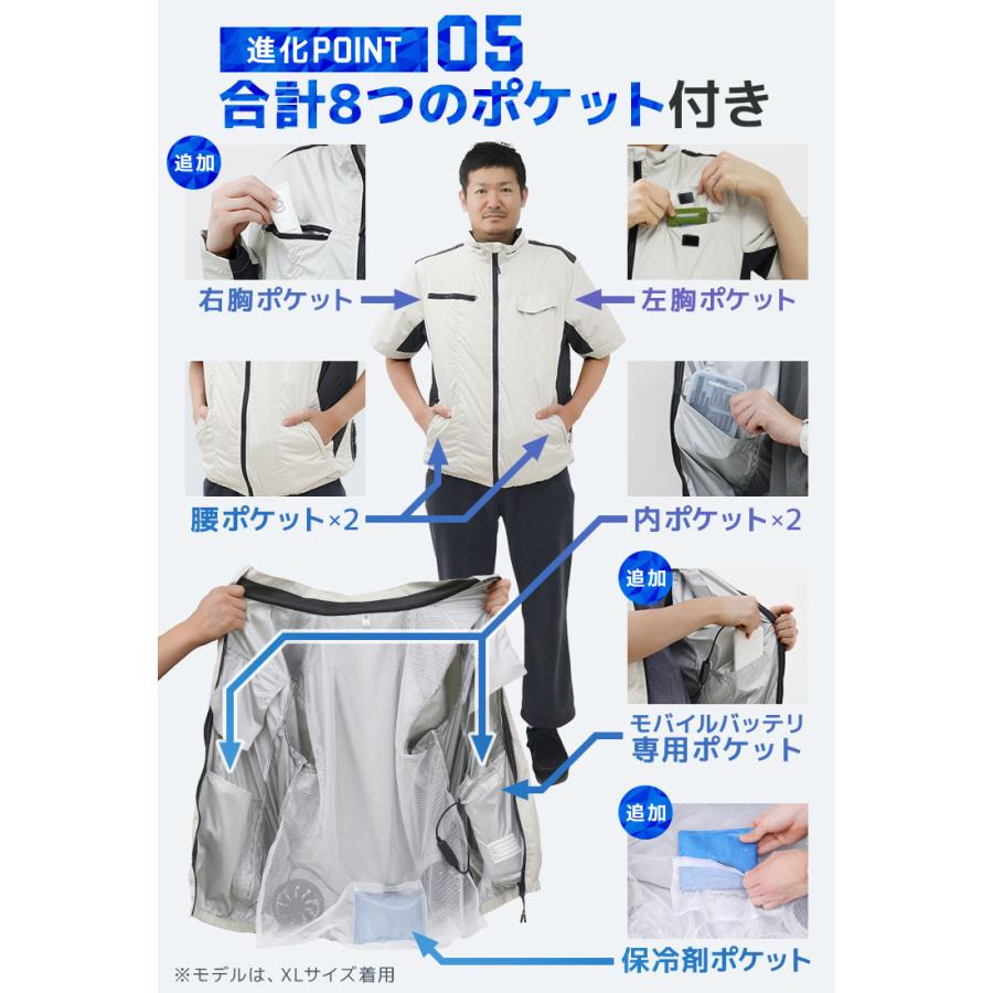 WEIMALL（ウェイモール） 空調作業服 ファン付きベスト ウェア2枚