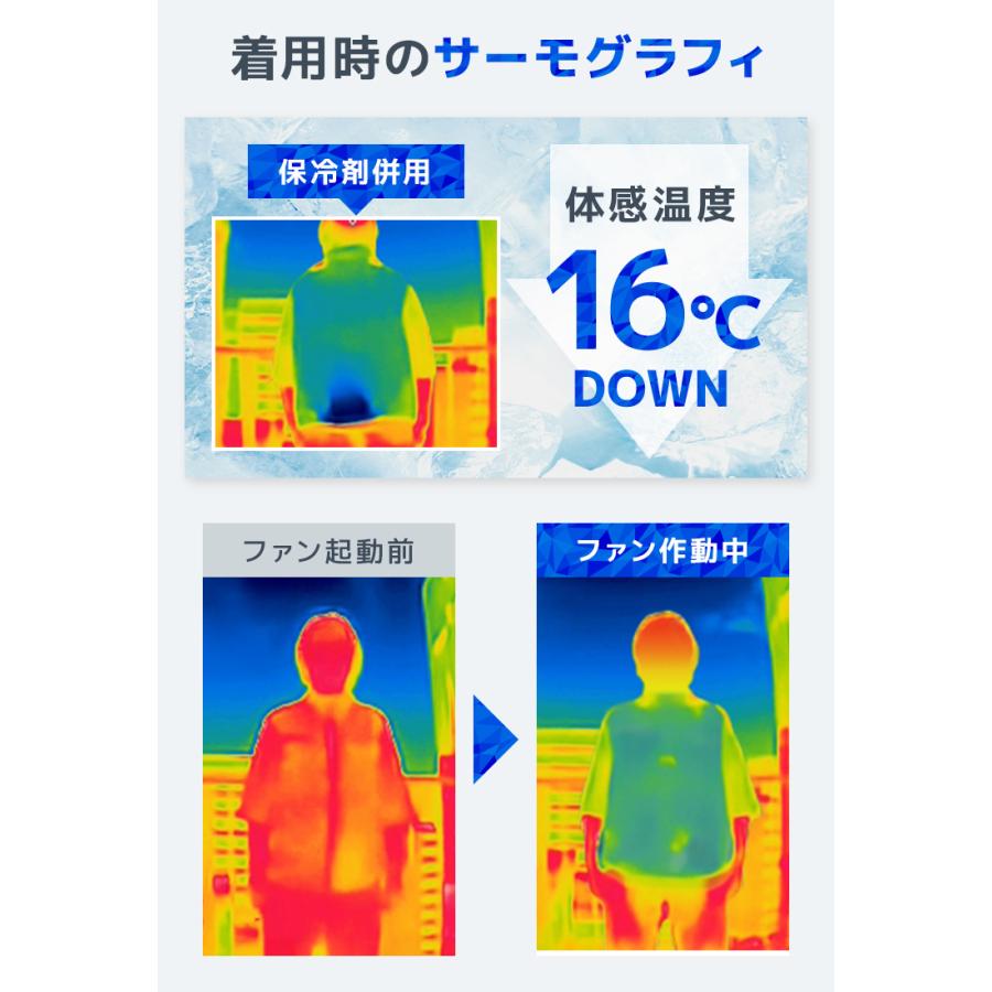 空調作業服 モバイルバッテリー付き 予備の服付き ベスト ウェア ファン付きウェア 3段階風量調節 UVカット 保冷剤ポケット付 夏用 メンズ レディース 冷却服 | WEIMALL | 15