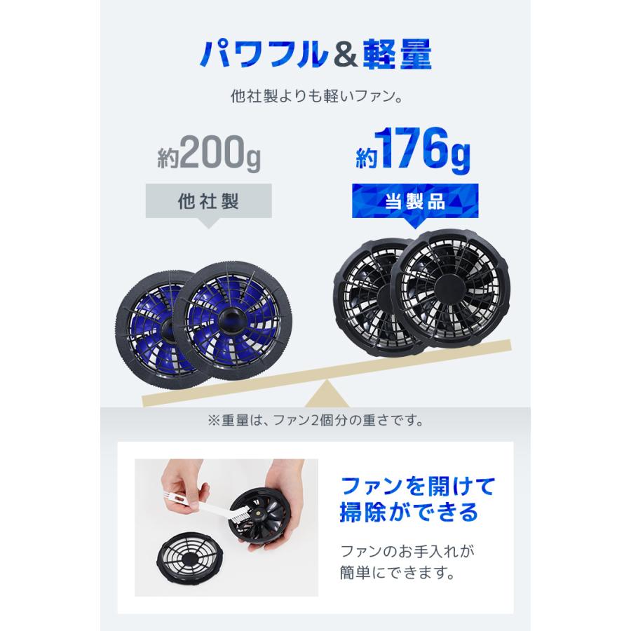 空調作業服 半袖 ファン付きウェア 2025 大風量 3段階風量調節 強風 UVカット 保冷剤ポケット 作業服 扇風機 夏用 S-2XL メンズ レディース 冷却 | WEIMALL | 06