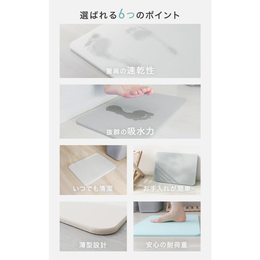 WEIMALL（ウェイモール） 珪藻土バスマット 成分調査済 40cm ノン