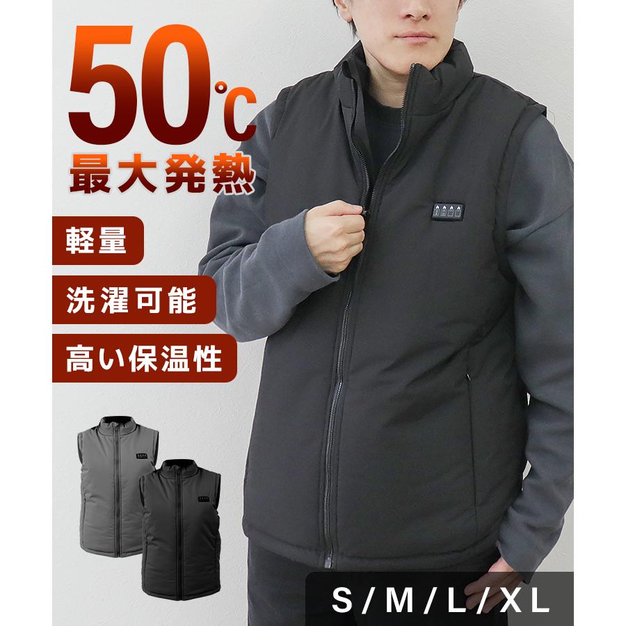 電熱ベスト 電熱ジャケット 21エリア発熱 MAX50℃ ヒーターベスト 3段階温度調整 軽量 洗える 撥水 防寒着 USB ヒートベスト 作業着  男女兼用 冬 WEIMALL | WEIMALL | 03
