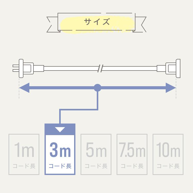 延長コード 3m 電源コード 屋外 イルミネーション 防水 防雨 防滴 キャップ付き 1個口 電源延長コード 電飾 除雪機 電動工具 ガーデニング アウトドア｜weimall｜06