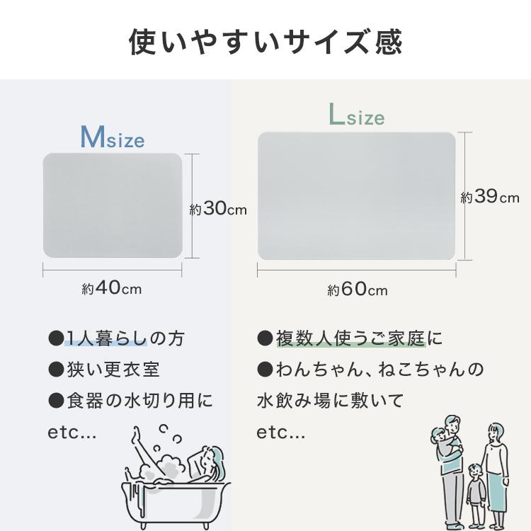 WEIMALL 珪藻土バスマット 成分調査済 60cm Lサイズ 2枚セット WEIMALL 珪藻土バスマット 成分調査済 60cm Lサイズ 2枚セット