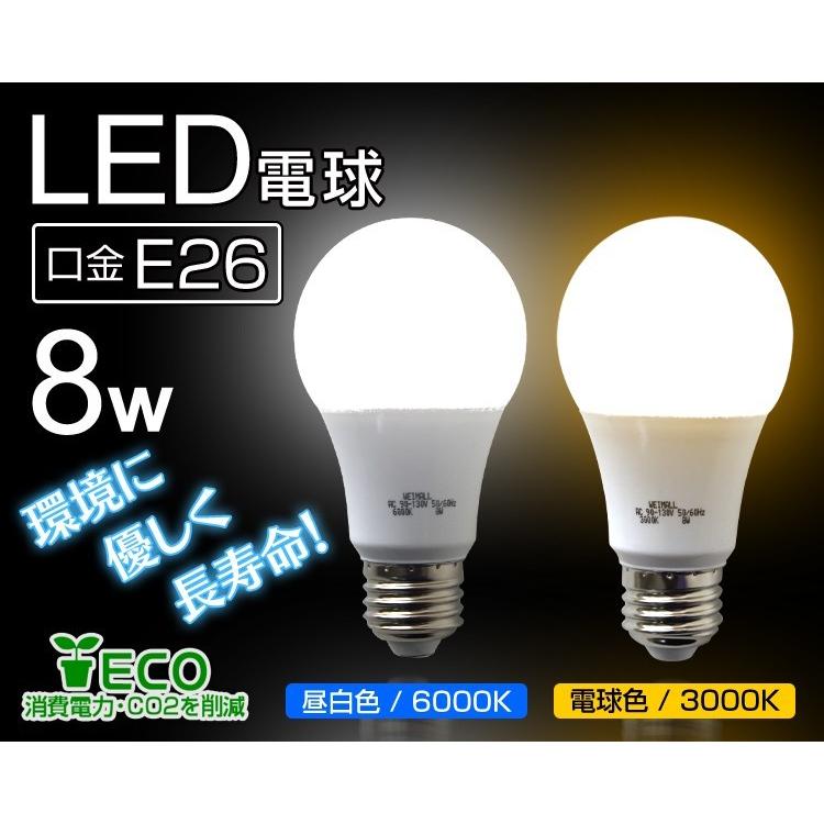 LED電球 E26 40W相当 電球色 昼光色 消費電力8W LEDライト2個セット | WEIMALL | 01