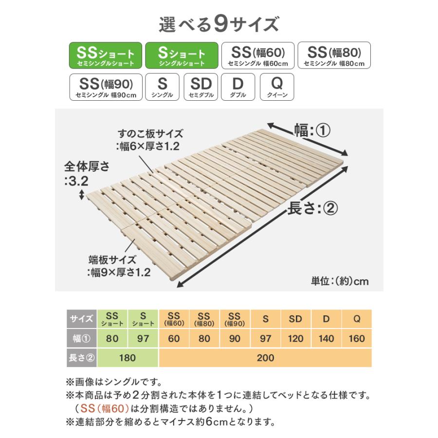 WEIMALL（ウェイモール） すのこベッド 三つ折り 桐 すのこマット セミ