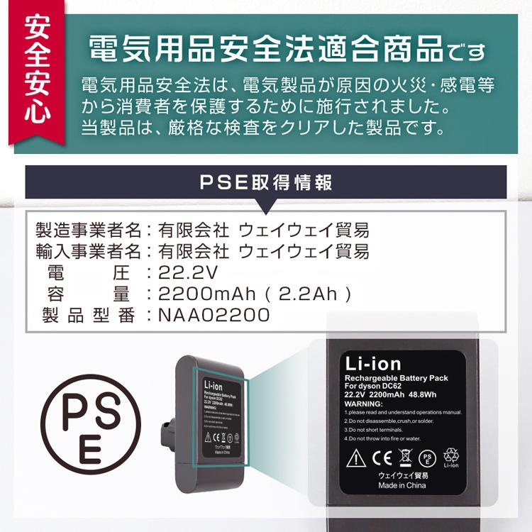 ダイソン dyson 掃除機 バッテリー DC31 DC34 DC35 DC44 DC45 ダイソン 互換バッテリー 2.0Ah 2000mAh 大容量 ネジ無しタイプ 2台セット 代用品｜weimall｜07