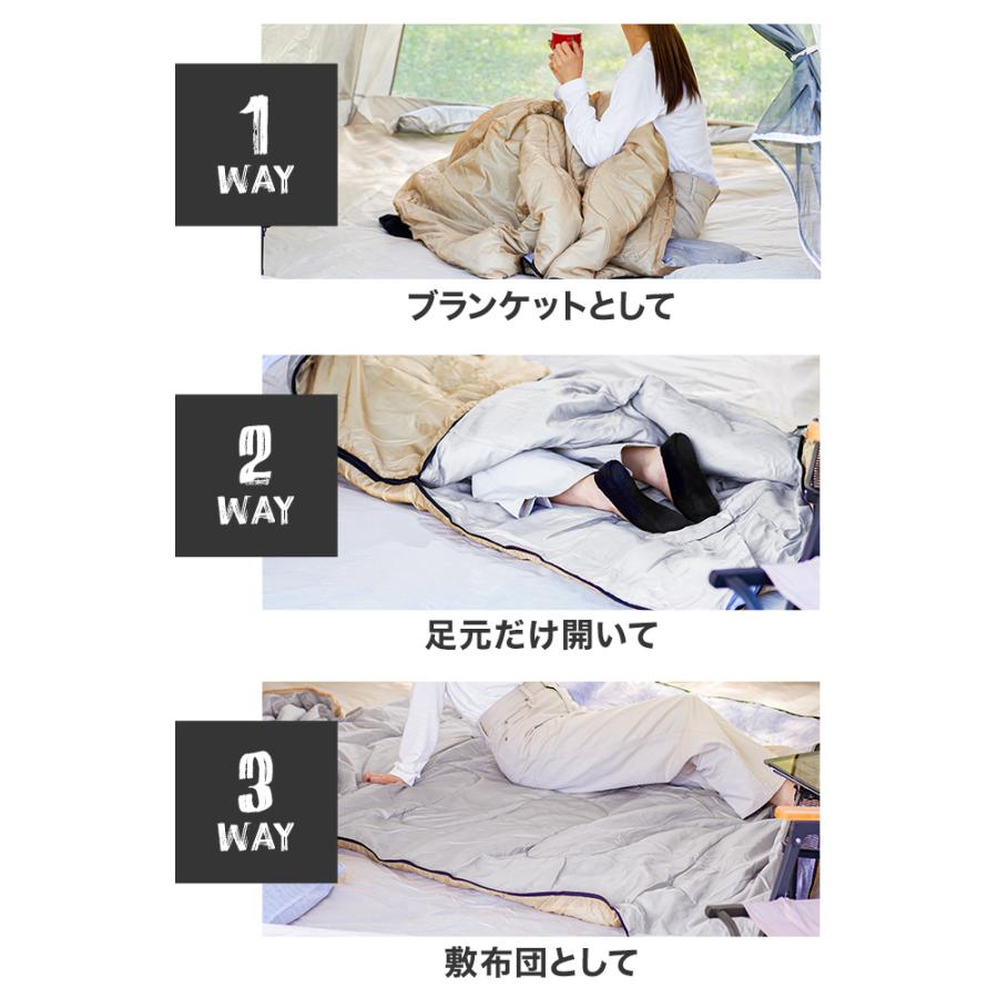 寝袋 冬用 最強 -10℃対応 封筒型 二層構造 防水 保温 軽量 撥水加工 コンパクト収納 春夏秋冬 キャンプ 車中泊 防災 | WEIMALL | 19